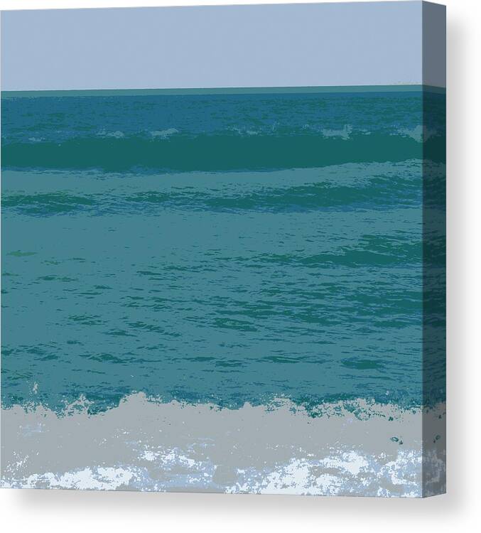Blue Water Canvas Print featuring the digital art Blue Waters and Waves by Michelle Calkins