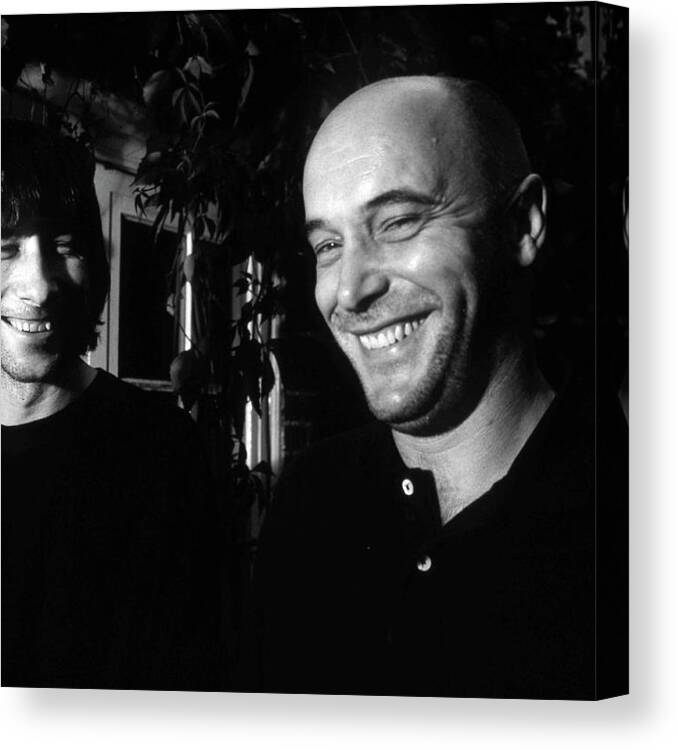 Producer Canvas Print featuring the photograph Bobby Gillespie And Adrian Sherwood by Martyn Goodacre