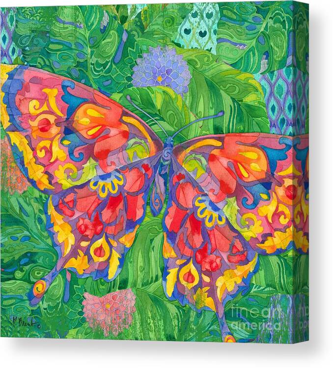 Butterflies Canvas Print featuring the painting Boho Butterfly by Paul Brent