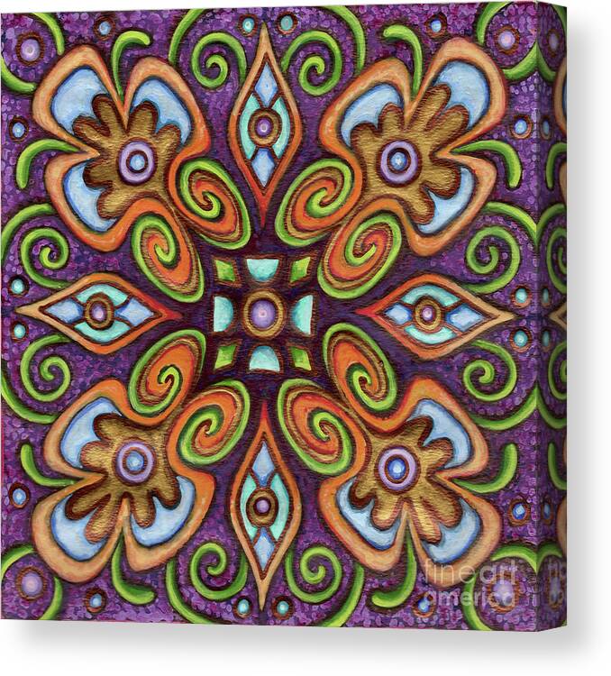 Ornamental Canvas Print featuring the painting Botanical Mandala 11 by Amy E Fraser