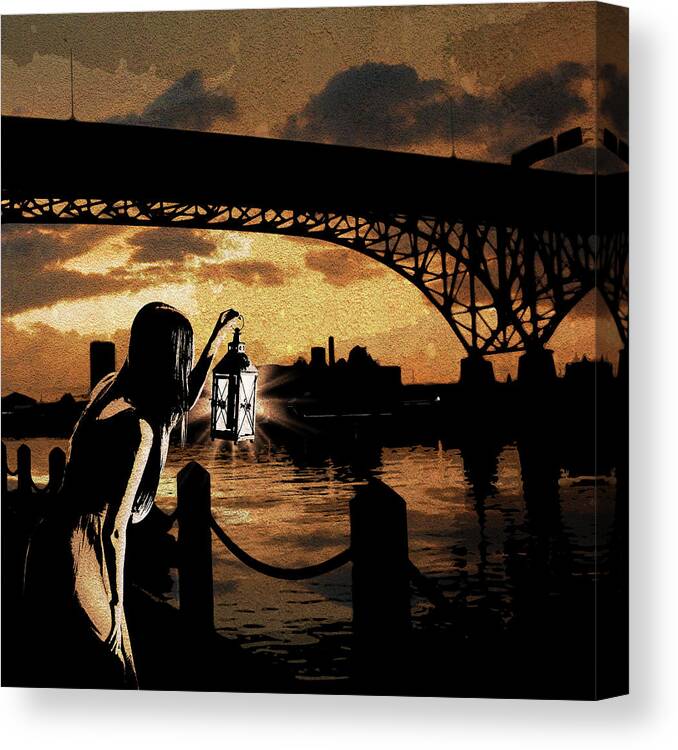 Jason Casteel Canvas Print featuring the digital art Bridge IV by Jason Casteel