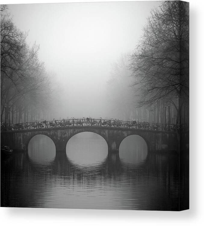 Tranquility Canvas Print featuring the photograph Bridge On Keizersgracht, Amsterdam by Cultura Exclusive/alex Holland