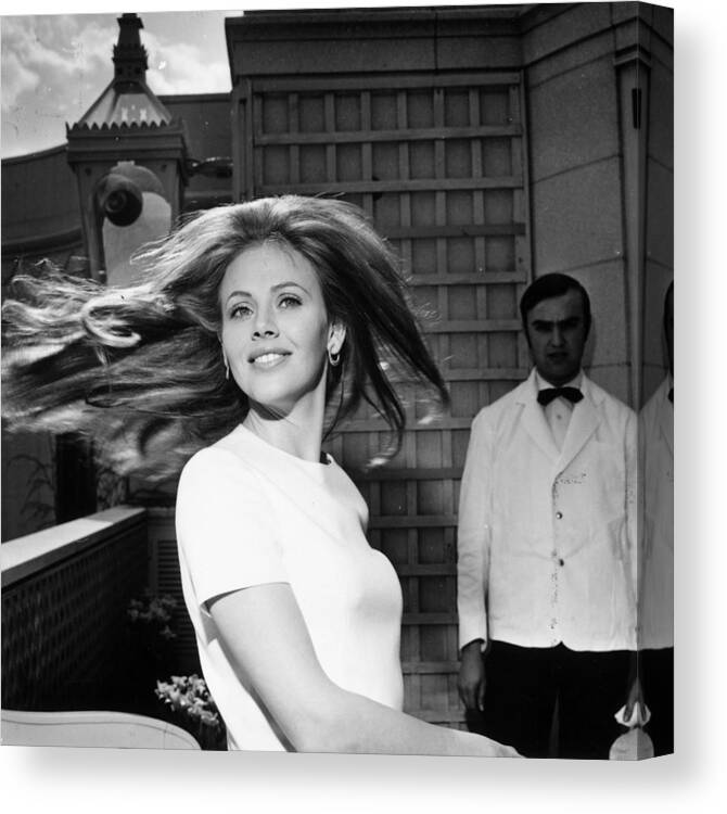 People Canvas Print featuring the photograph Britt Ekland by Ronald Dumont