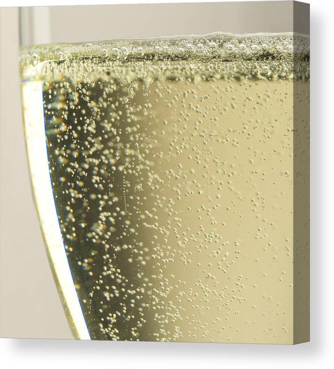 Alcohol Canvas Print featuring the photograph Bubbles Of Champagne by Plainview