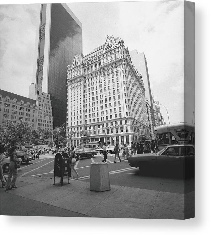 Pedestrian Canvas Print featuring the photograph Buildings And Street, New York City by George Marks