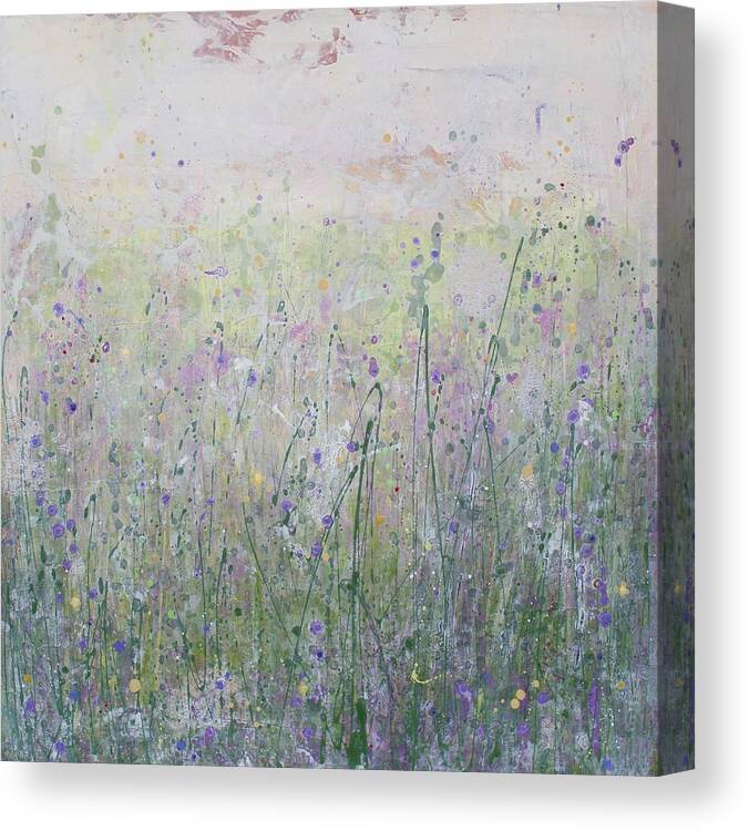 Acrylic Canvas Print featuring the painting Buttercups and Bluebells by Brenda O'Quin