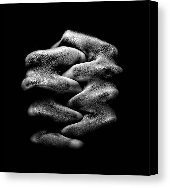 Hands Canvas Print featuring the photograph By Hand by Robin Waslander