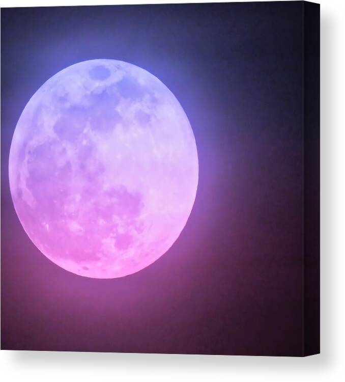 Arizona Skies Canvas Print featuring the photograph Cancer Super Wolf Blood Moon Near Eclipse by Judy Kennedy