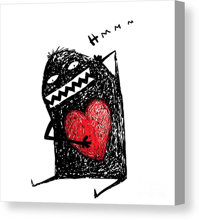 Love Canvas Print featuring the digital art Cartoon Fun Amazing Character Scribble by Popmarleo