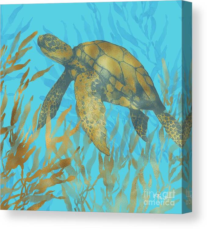 Watercolor Canvas Print featuring the painting Cedar Key Turtle II by Paul Brent