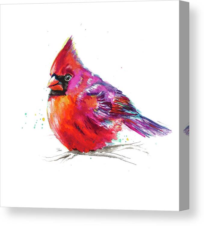 Christmas Canvas Print featuring the painting Christmas Cardinal I by Patricia Pinto