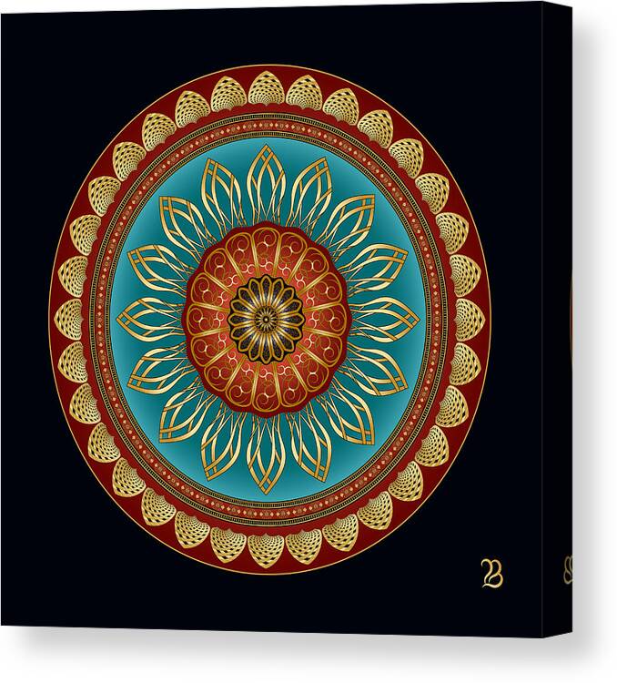 Mandala Canvas Print featuring the digital art Circumplexical No 3587 by Alan Bennington