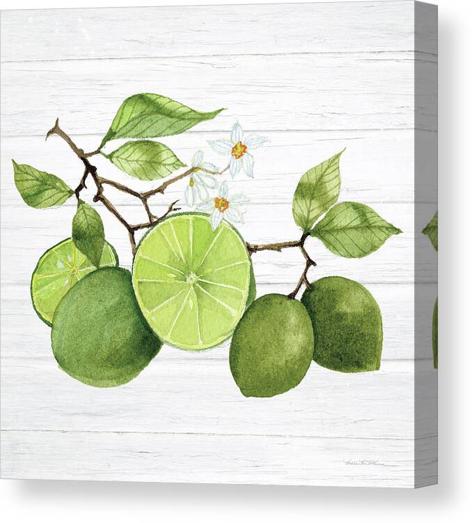 Blossoms Canvas Print featuring the painting Citrus Garden Vii Shiplap by Kathleen Parr Mckenna