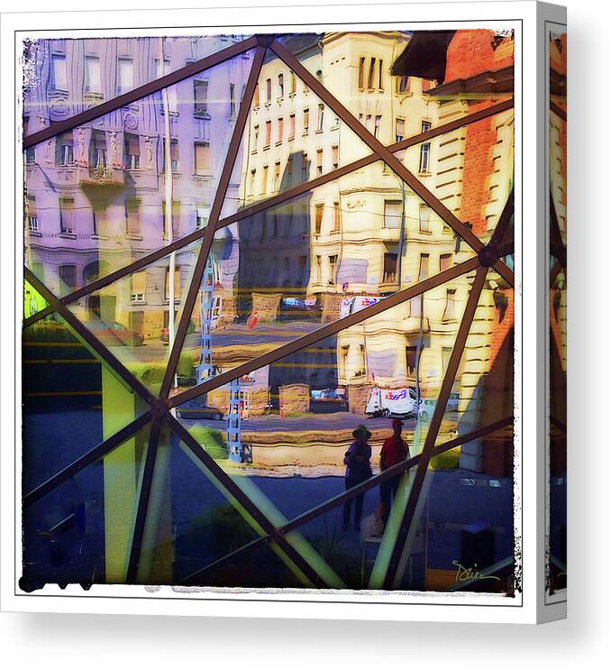 Budapest Canvas Print featuring the photograph City Reflections-Budapest by Peggy Dietz