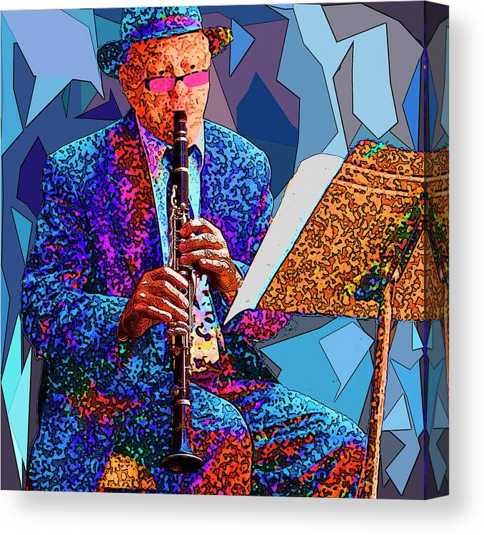 Clarinet Canvas Print featuring the photograph Clarinet Player by Jessica Levant