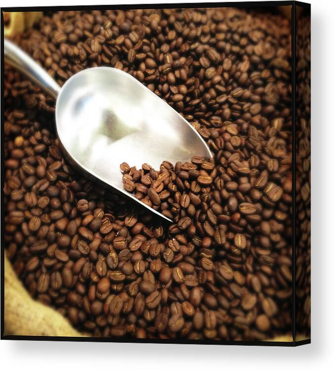 Retail Canvas Print featuring the photograph Coffee Beans For Sale by Nathan Blaney
