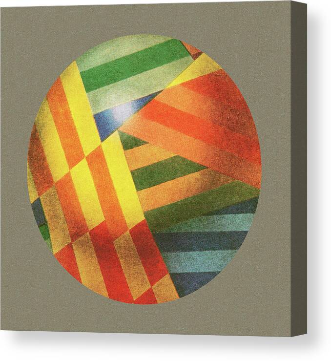 Abstract Canvas Print featuring the drawing Colorful Sphere by CSA Images