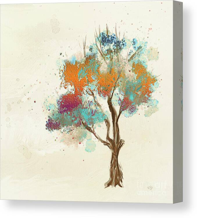 Tree Canvas Print featuring the digital art Colorful Tree by Lois Bryan