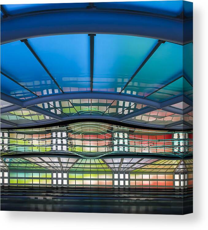 Neon Canvas Print featuring the photograph Concourse C .... by Renee Doyle