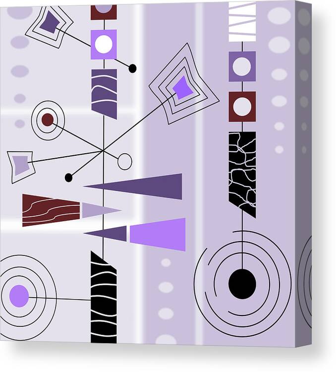 Graphic Canvas Print featuring the digital art Cool New Purple by Tara Hutton