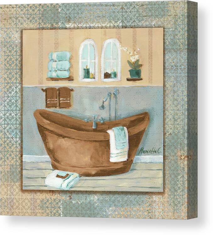 Copper Tub Variation Canvas Print featuring the painting Copper Tub Variation by Marietta Cohen Art And Design