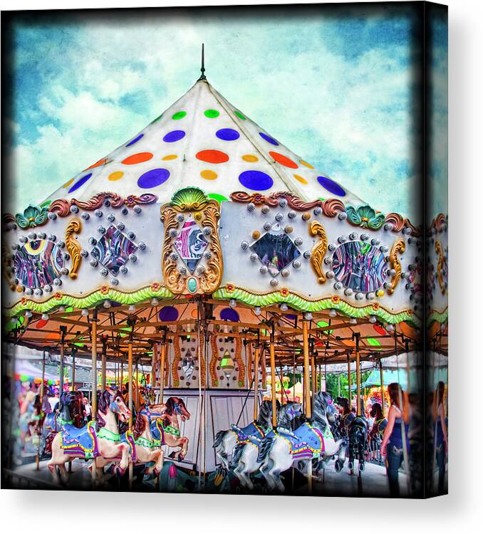 County Fair Carousel Canvas Print featuring the photograph County Fair Carousel by Tammy Wetzel