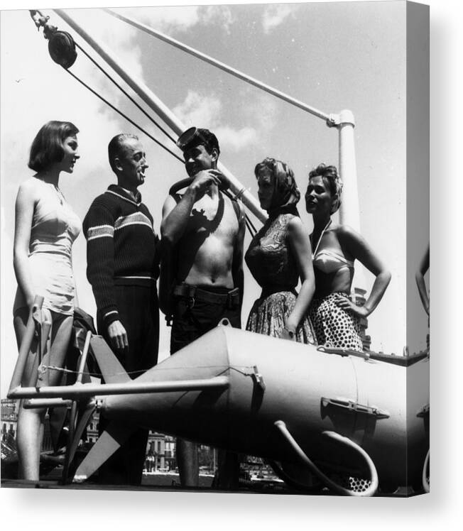 People Canvas Print featuring the photograph Cousteau Party by Keystone