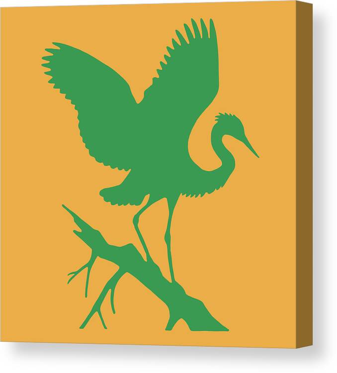 Animal Canvas Print featuring the drawing Crane Perched on a Branch by CSA Images