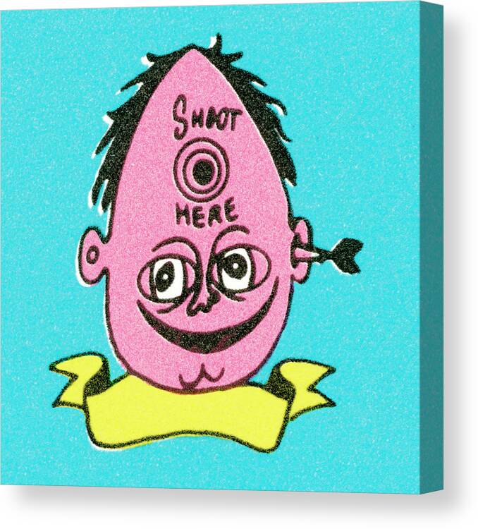 Aim Canvas Print featuring the drawing Crazy person with banner by CSA Images