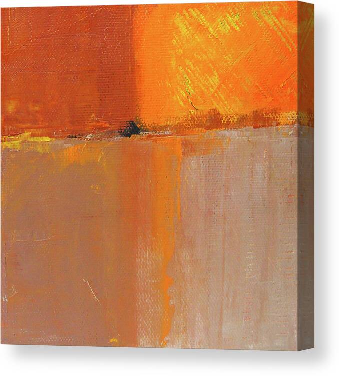 Large Orange Abstract Painting Canvas Print featuring the painting Crossover by Nancy Merkle