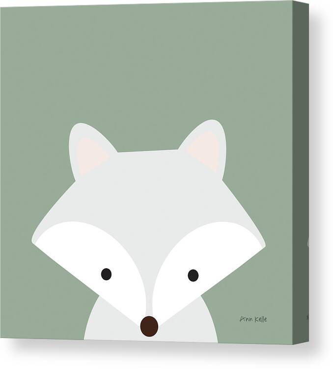Animals Canvas Print featuring the drawing Cuddly Fox Sage by Ann Kelle