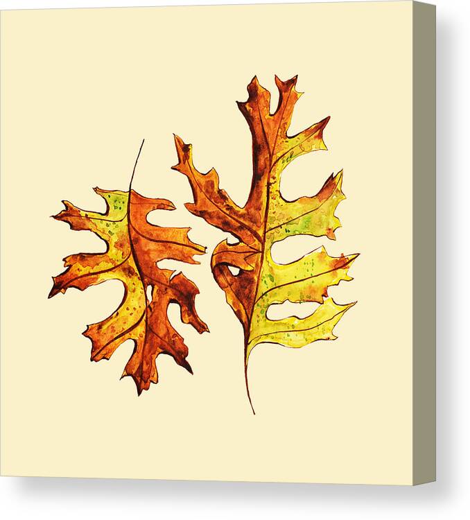 Autumn Leaf Canvas Print featuring the painting Dancing Autumn Leaves by Boriana Giormova