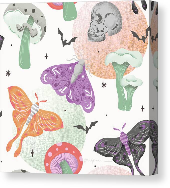 Animals Canvas Print featuring the drawing Dark Side Pattern I by Gia Graham
