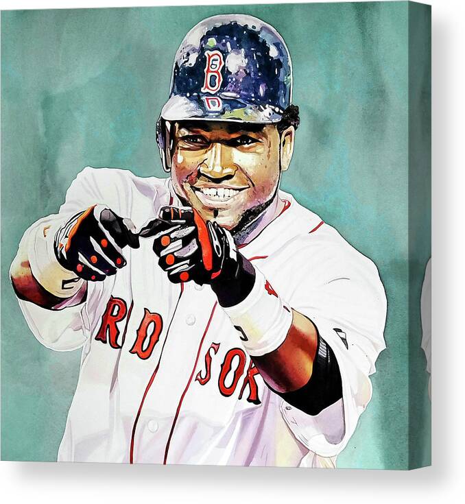 David Ortiz Canvas Print featuring the painting David Ortiz - Boston Red Sox by Michael Pattison