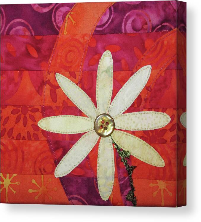 Daisy Canvas Print featuring the tapestry - textile Delightful Daisy by Pam Geisel
