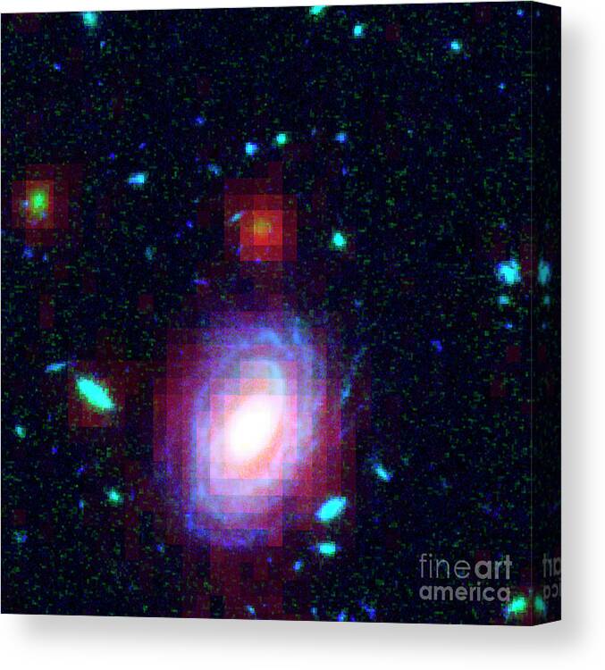 Galactic Canvas Print featuring the photograph Distant Galaxy Hudf-jd2 by R. Hurt/spitzer Science Center/nasa/esa/stsci/science Photo Libary