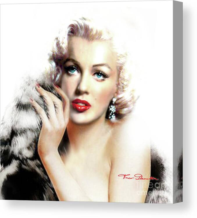 Marilyn Monroe Canvas Print featuring the painting Diva MM bright by Theo Danella
