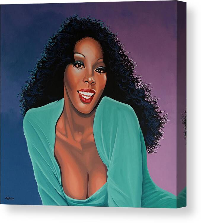 Donna Summer Canvas Print featuring the painting Donna Summer Painting by Paul Meijering