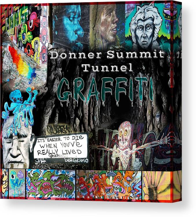 Graffiti Canvas Print featuring the digital art Donner Summit Graffiti by Lisa Redfern