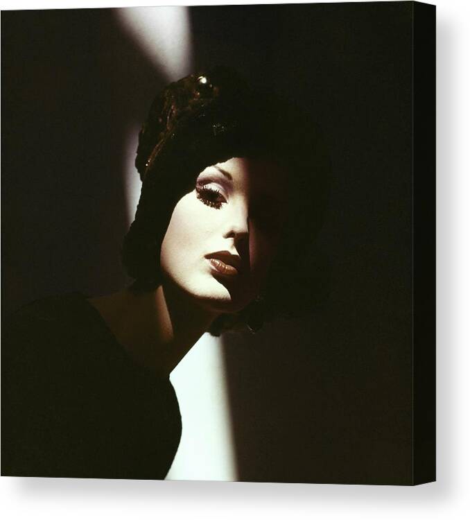 Beauty Canvas Print featuring the photograph Dorothea Mcgowan In Adolfo Of Emme by Bert Stern