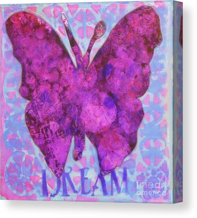 Butterfly Canvas Print featuring the mixed media Dream Butterfly by Lisa Crisman