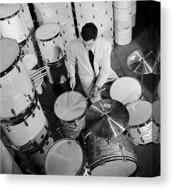 People Canvas Print featuring the photograph Drum Tester by Douglas Grundy