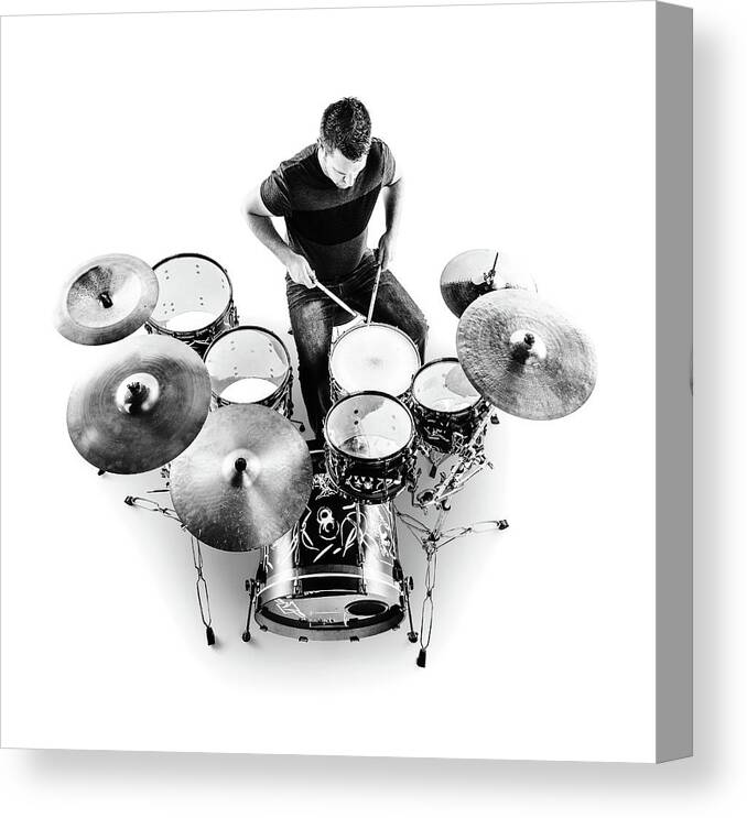 Drummer Canvas Print featuring the photograph Drummer from above by Johan Swanepoel