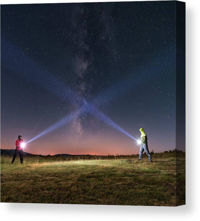 People Canvas Print featuring the photograph Duel Of Light by Carlos Fernandez