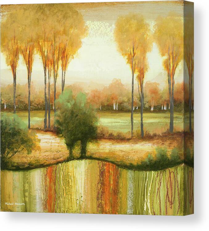 Early Canvas Print featuring the painting Early Morning Meadow I by Michael Marcon