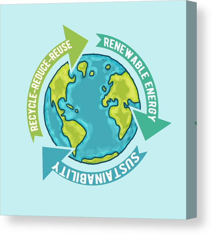 Earth Sustainability Canvas Print featuring the digital art Earth Sustainability by Laura Ostrowski