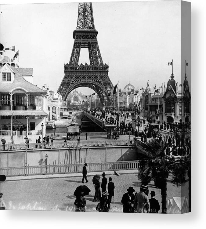 Eiffel Tower Canvas Print featuring the photograph Eiffel Exhibition by London Stereoscopic Company