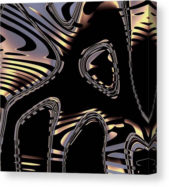 Fractal Canvas Print featuring the digital art Elegant Black Fractal 2 by Judi Suni Hall