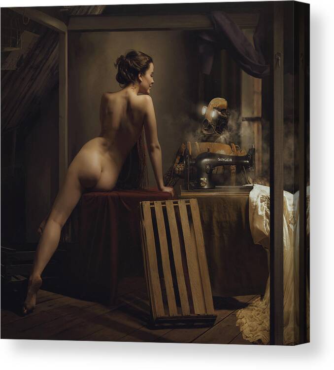 Fine Art Nude Canvas Print featuring the photograph Embarrassment by Igor_voloshin