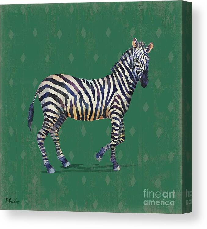 Watercolor Canvas Print featuring the painting Emerald Veld I by Paul Brent